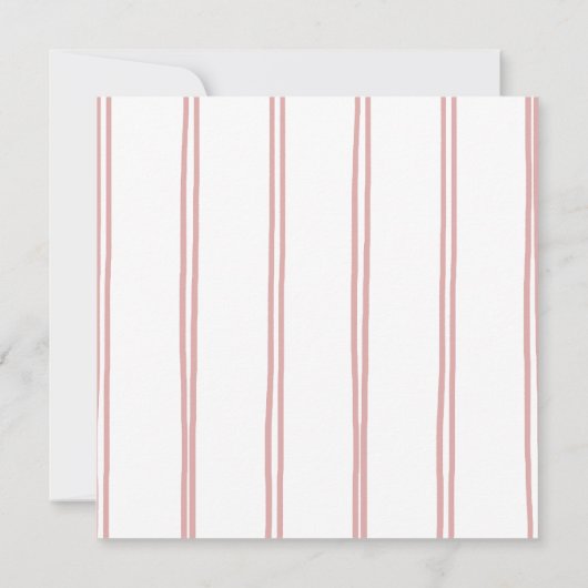 フローラボウピンク赤ちゃんシャワー 招待状 (裏面)