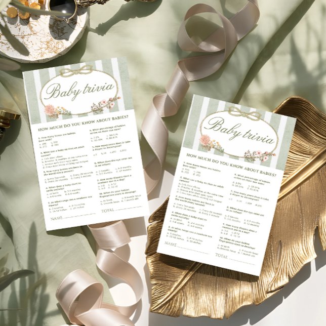 フローラボウベビーシャワーベビートリビアゲーム (クリエイターアップロード済み)