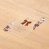 フローラボウ秋ウィンターガールベビーシャワー招待状 アクリル招待状 (レイダウン)