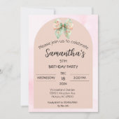 フローラボウ誕生日招待状 招待状 (正面)