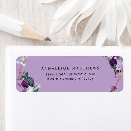 フローラボエレガントタニカル紫差出人住所 ラベル (インサイチュ)
