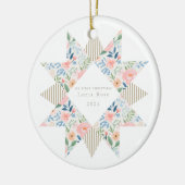 フローラボストライプタニカルキルトブロックスター セラミックオーナメント (左)