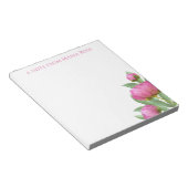 フローラボタニカルシンプルピンクプーエレガントニー ノートパッド (アングル)
