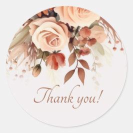 フローラボタニカルテラコッタ結婚の感謝 ラウンドシール