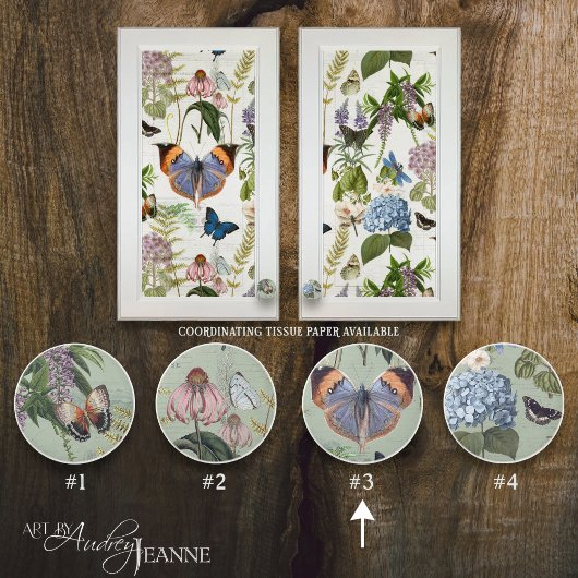 フローラボタニカルバタフライヴィンテージコテージセージ3 セラミックノブ