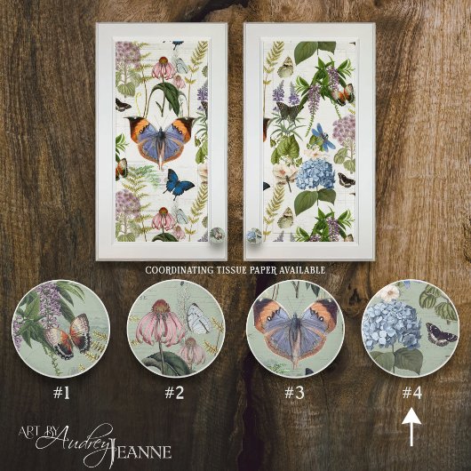 フローラボタニカルバタフライヴィンテージコテージセージ4 セラミックノブ