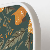 フローラボタニカルパターングリーンゴールデン名前をカスタムする ピックルボールラケット (左詳細)