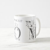 フローラボタニカルMOMモノグラムカスタム文字 エレガント コーヒーマグカップ (正面右)