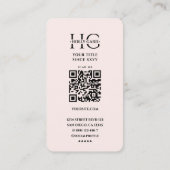 フローラボタニストワイルドフラワーモノグラムピンクエレガント 名刺 (裏面)