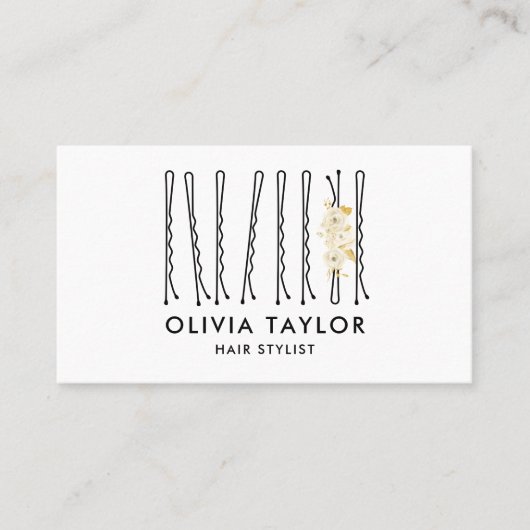 フローラボビーピン美容師ヘアサロン 名刺 (正面)