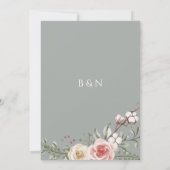 フローラボヘミアンセージ結婚グリーン 招待状 (裏面)