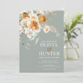 フローラボヘミアンセージ結婚グリーン 招待状 (スタンド正面)