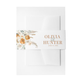 フローラボヘミアンモダンテラコッタ結婚ズ 招待状ベリーバンド