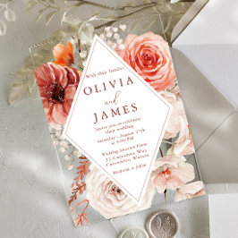 フローラボヘミアンモダンフレ結婚ーム アクリル招待状