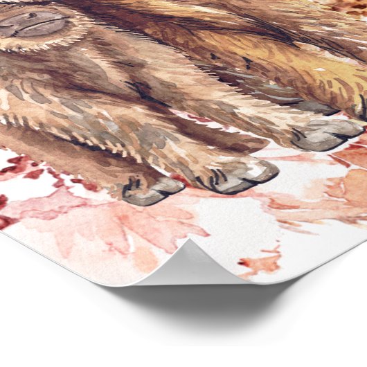 フローラボヘミアン牛ふくらはぎ赤ちゃんシャワー歓迎サイン ポスター (角)