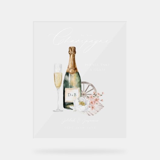 フローラボホウェスタンカントリーウェディングドリンクバーメニュー アクリルサイン (正面)