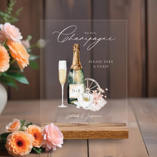 フローラボホウェスタンカントリーウェディングドリンクバーメニュー アクリルサイン