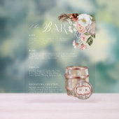 フローラボホウェスタンカントリーウェディングドリンクバーメニュー アクリルサイン (ニュートラル)