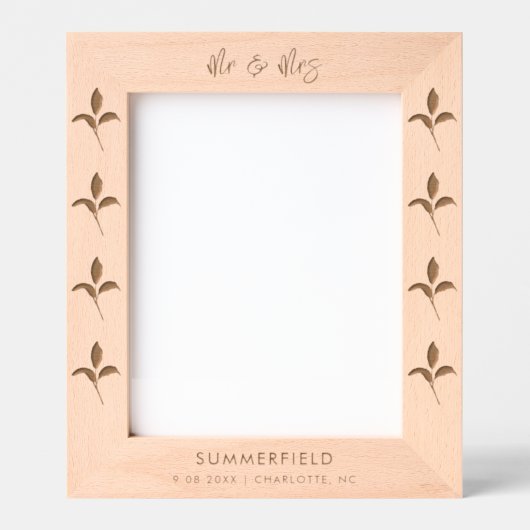 フローラボホエレガントミニマル新婚の写真 レーザー彫刻フレーム (正面)