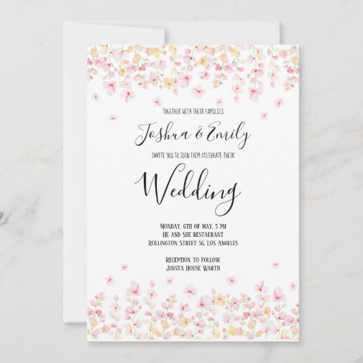 フローラボホサマーボヘミアン結婚式招待状 招待状 (正面)