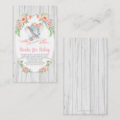 フローラボホゾウ赤ちゃんシャワーが本を持ってくる エンクロージャーカード (正面/裏面)