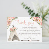 フローラボホテペシックアローズ部族ベビースシャワー サンキューカード (スタンド正面)