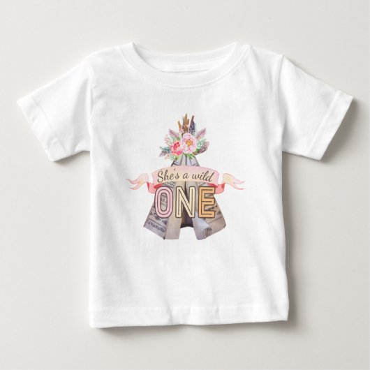 フローラボホトバルテペワイルドワン1歳 ベビーTシャツ (正面)