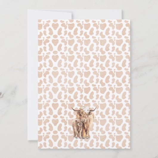 フローラボホハイランドカウカーフベビーシャワーインビタティ 招待状 (裏面)