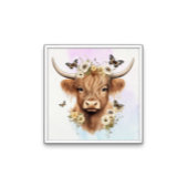 フローラボホハイランドカウパステルバックグラウンド ポスター