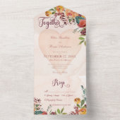 フローラボホハートピーチジュエルノディナー オールインワン招待状 (内側)