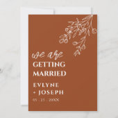 フローラボホバーンオレンジテラコッタシック結婚ズ 招待状 (裏面)