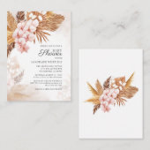 フローラボホパンパスグラステラコッタベビーシャワー ノートカード (正面/裏面)