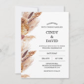 フローラボホパンパスグラス結婚式招待状 招待状 (正面)