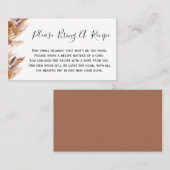 フローラボホパンパスブリングレシピブライダルシャワーカード 名刺 (正面/裏面)