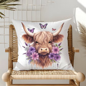 フローラボホパープルハイランドカウファームハウスホーム クッション