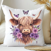 フローラボホパープルハイランドカウファームハウスホーム クッション