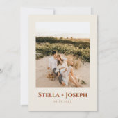 フローラボホベージュテラコッタ自然モダンズ結婚ス セーブザデート (裏面)