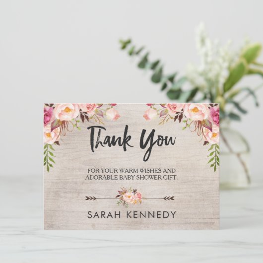 フローラボホベ素朴ビーシャワーサンキューカード 招待状 (スタンド正面)