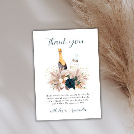 フローラボホポピンシャンパーニュボトルベビーシャワー サンキューカード