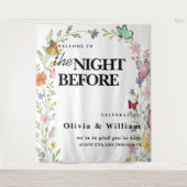 フローラボホワイルドフラワーの前の結婚晩 タペストリー (正面)