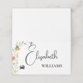 フローラボホワイルドフラワーカニ結婚のメニューの名刺 プレイスカード (外部開封)