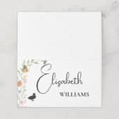 フローラボホワイルドフラワーダック結婚メニューの名刺 プレイスカード (外部開封)