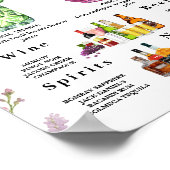 フローラボホワイルドフラワーバーメニュ結婚ーのドリンクサイン ポスター (角)