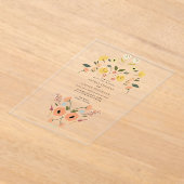 フローラボホワイルドフラワー結婚ズ アクリル招待状 (レイダウン)