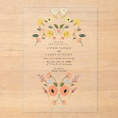 フローラボホワイルドフラワー結婚ズ アクリル招待状 (正面)