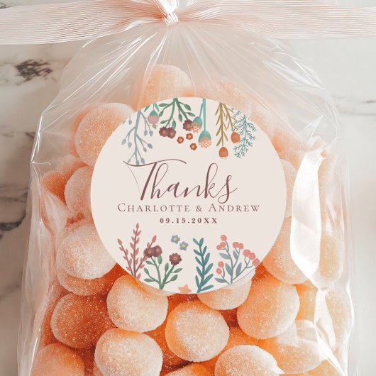 フローラボホワイルドフラワー結婚式の引き出物 ラウンドシール