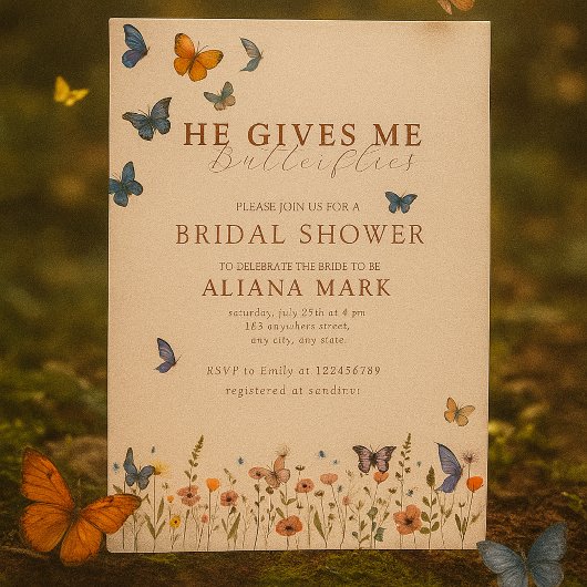 フローラボホー彼与え私チョイブライダルシャワー 招待状