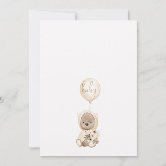 フローラボホ我々は赤ちゃんシャワーを待つことができる 招待状 (裏面)