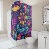 フローラボホ抽象芸術カラフル17 シャワーカーテン (インサイチュ)