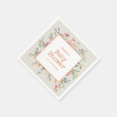 フローラボホ素朴シック植物性ベビーシャワー スタンダードカクテルナプキン (角)
